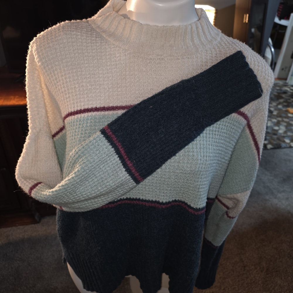 SO Women's Multicolor Turtleneck Sweater